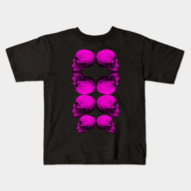 Skull Advanced Profile PINK Kids T-Shirt by skyskull